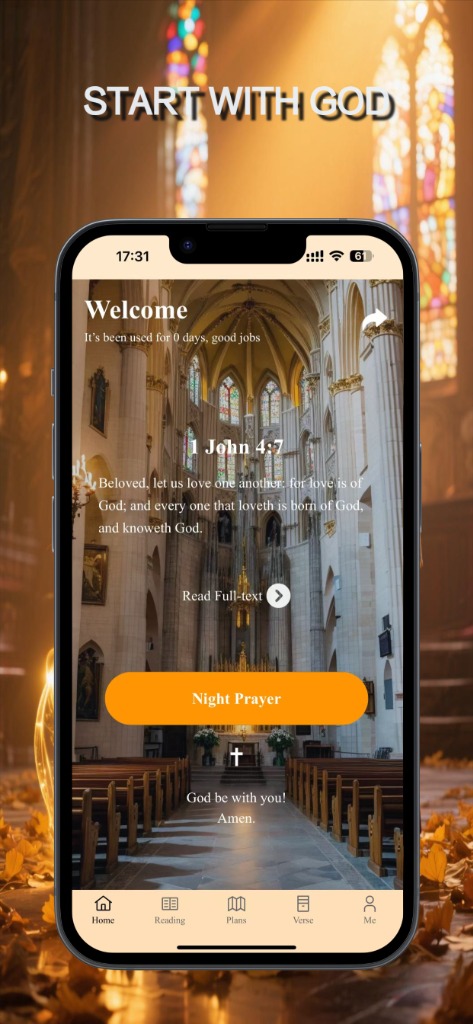 Bible Verse App Home Screen